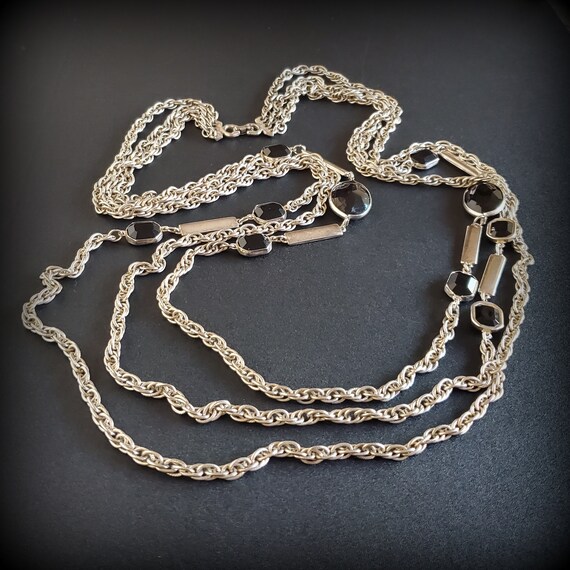 Long Layered Necklace Multi Strand 