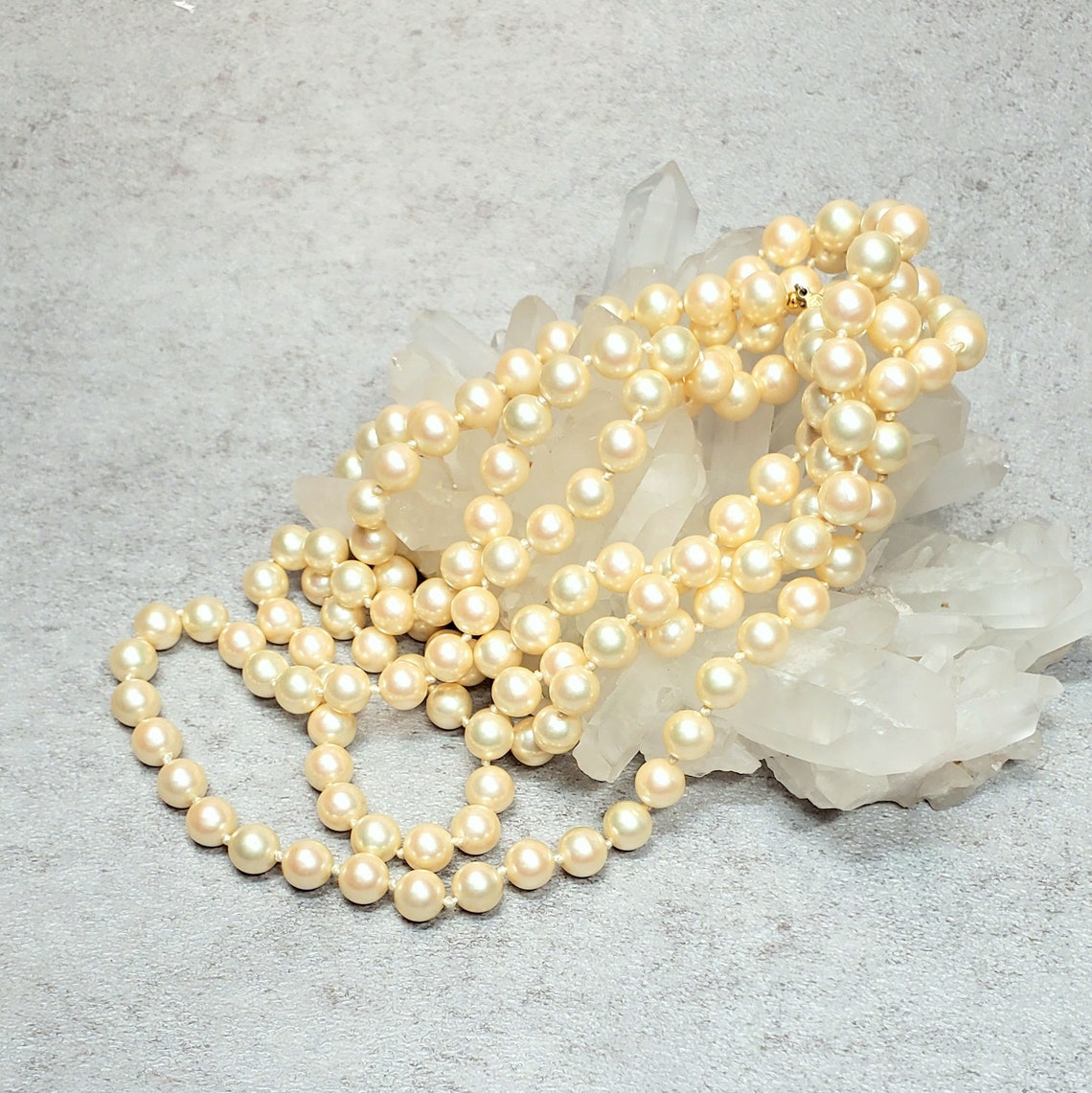 Marvella pearl necklace Vintage long faux pearl necklace Etsy