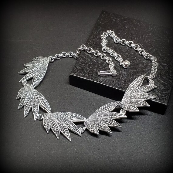 Vintage chunky chain necklace, eloxal aluminum fa… - image 3