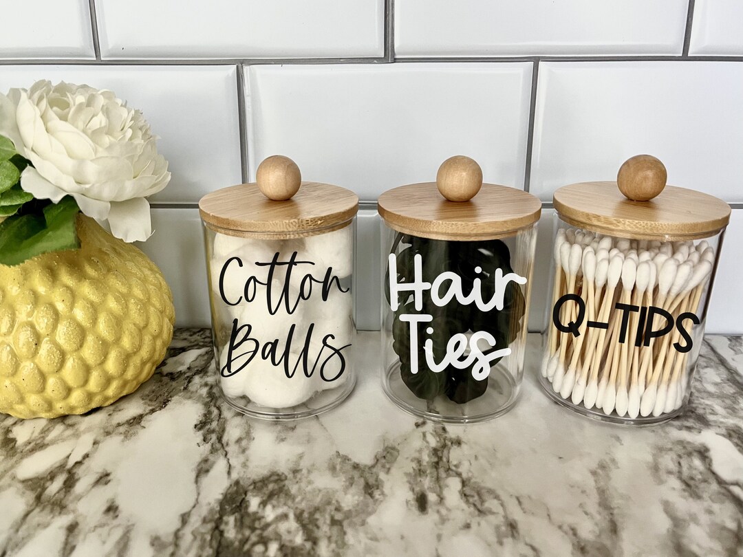Customizable Bathroom Decor Jar Choose Color Font and Text - Etsy