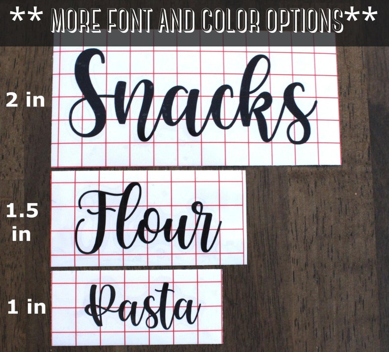 Custom Pantry Labels Choose Font and Size Brush Cursive Etsy