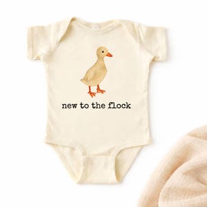 New to the Flock Baby Bodysuit – Cute Duckling Infant Outfit, Baby Shower Gift, Birth Announcement