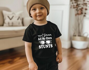 Body y camiseta para bebé "Hago mis propias acrobacias": conjunto divertido para bebé, regalo genial, ropa bonita para niño, camiseta divertida para jugar (3 M-5 T)