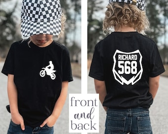 Camiseta personalizada con número de moto de cross: Camiseta de motocross personalizada