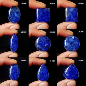 Blue Quartz Gemstone - Blue Quartz Cabochon - Lab Created Blue Quartz Gemstone - Blue Quartz Crystal Cabochon For Jewelry