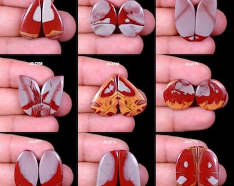 Noreena Jasper Pair – Flatback Gemstone Cabochons for Jewelry