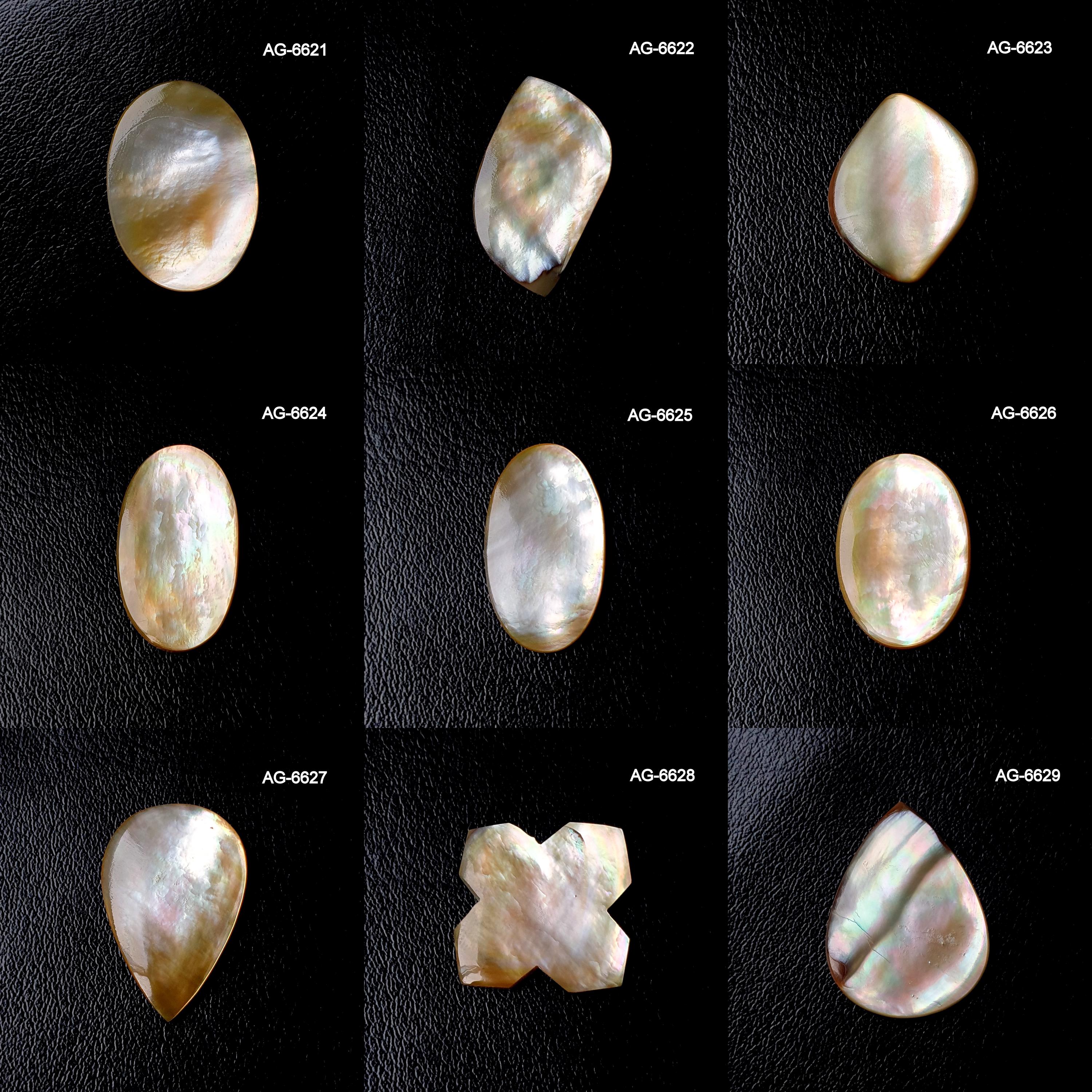 マザーオブパールカボション - 天然マザーオブパール宝石 - 高品質