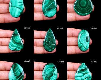 Malachite Stone - High Quality Malachite Gemstone - Natural Malachite Gemstone - Flat Back Malachite Cabochon Malachite Crystal For Jewelry