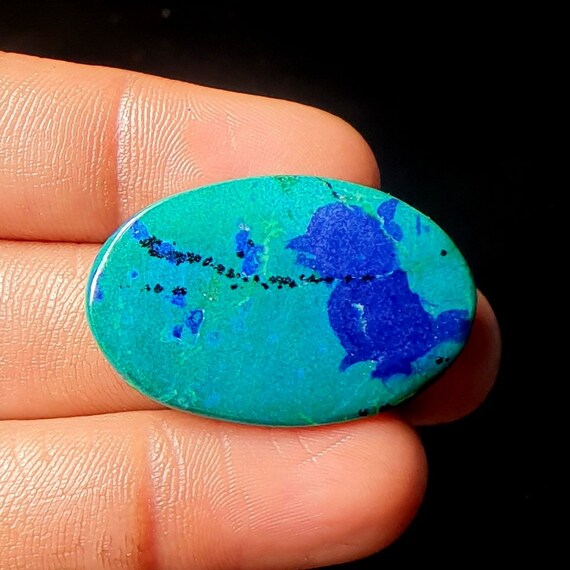 Birds Azurite Malachite Stone - Natural Azurite Malachite Gemstone - Flatback Azurite Malachite Cabochon Azurite Malachite Crystal Cabs