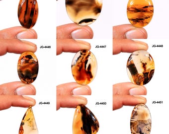 Montana Agate Stone - Natural Montana Agate Gemstone - High Quality Montana Agate Gemstone - Flatback Montana Agate Cabochon For Jewelry