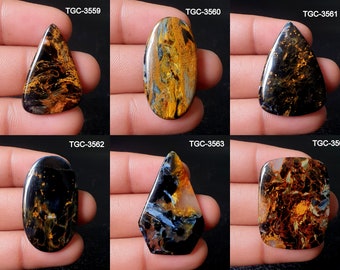 Pietersite Cabochon - Natural Pietersite Gemstone - High Quality Pietersite Stone - Flat Back Pietersite Cabochon Pietersite Crystal Cabs