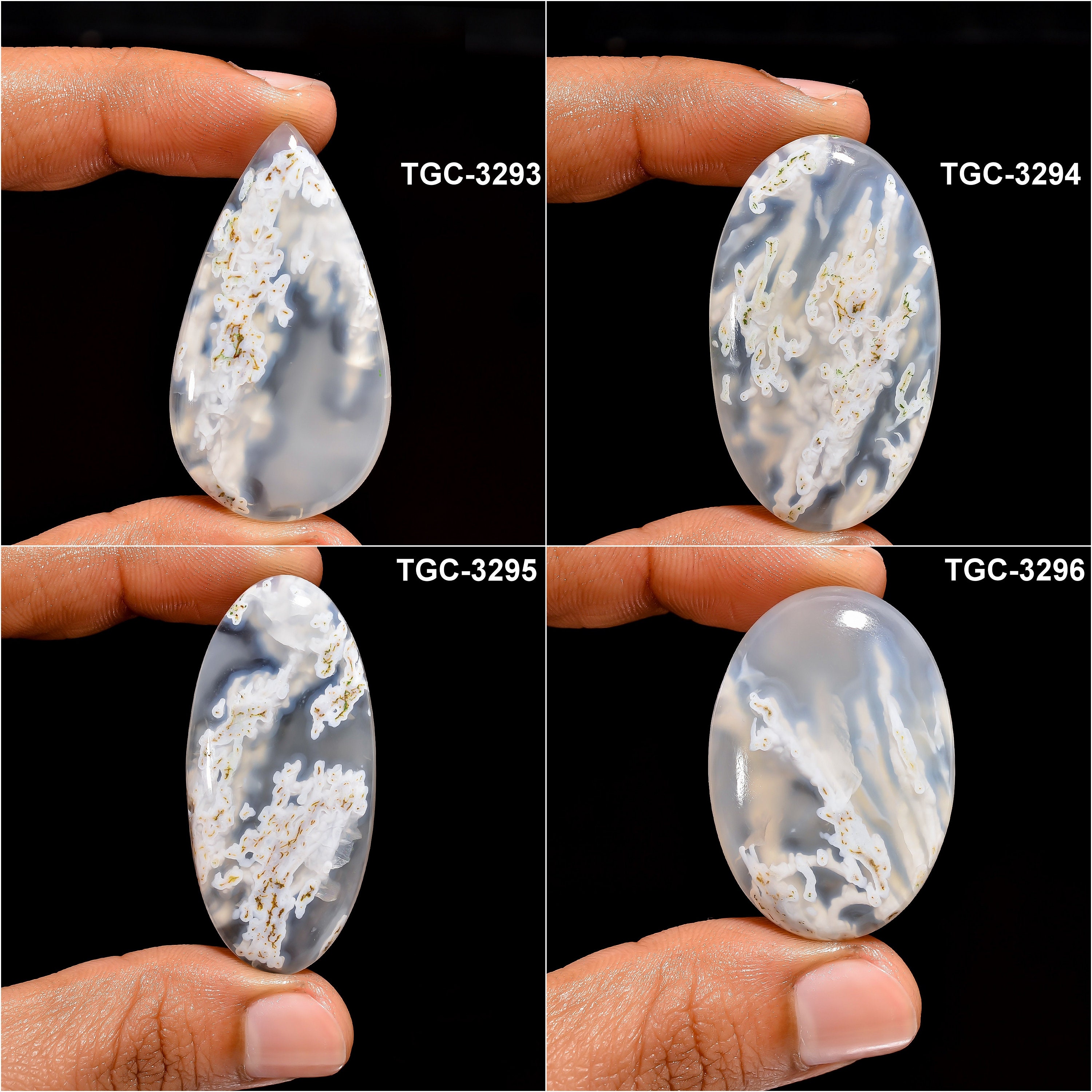 White Moss Agate High Quality Moss Agate Gemstone Natural White