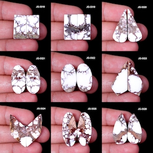 Wild Horse Pair Stone - Matching Wild Horse Earring Pair - Fltaback Wild Horse Pair Cabochon Wild Horse Gemstone Pair For Jewelry Making