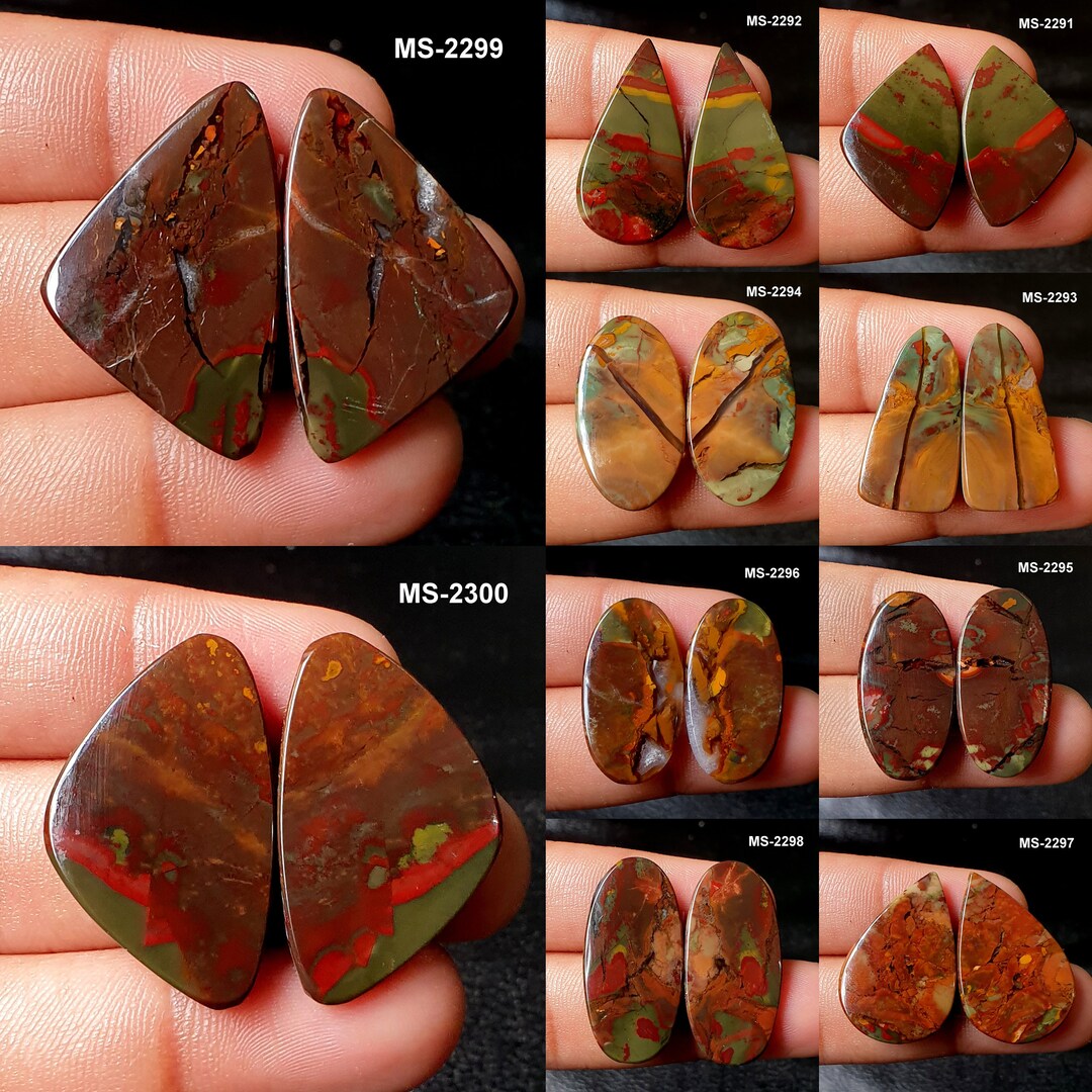 Butterfly Jasper Pair Butterfly Wing Jasper Earring Pair Etsy