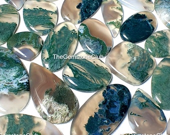 High Quality Moss Agate Palm Stone - Wholesale Moss Agate Cabochon Natural Moss Agate Gemstone - Mix Shape Moss Agate Wholesale Gemstone