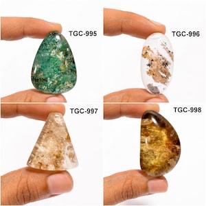 Natural Garden Quartz - High Quality Garden Quartz Stone - Garden Quartz Gemstone - Flat Back Garden Quartz Cabochon Garden Quartz Crystal
