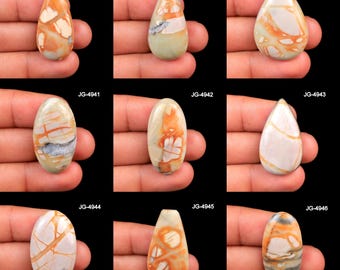 Picasso Jaspis Stein - Natürlicher Picasso Jaspis Edelstein - Hochwertiger Picasso Jaspis - Flatback Picasso Jaspis Cabochon zur Herstellung von Schmuck