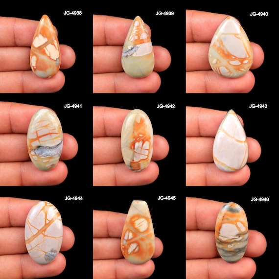 Picasso Jasper Stone - Natural Picasso Jasper Gemstone - High Quality Picasso Jasper - Flatback Picasso Jasper Cabochon For Making Jewelry