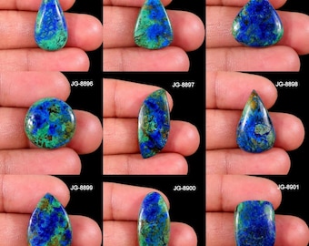 Azurietsteen van topkwaliteit - Natuurlijke blauwe Azuriet-edelsteen - Plaksteen Azuriet cabochon losse Azurietkristalsteen voor het maken van sieraden