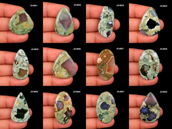 Rhyolite Stone - Natural Green Rhyolite Gemstone - High Quality Rhyolite Stone - Flatback Rhyolite Cabochon Rhyolite Crystal For Jewelry