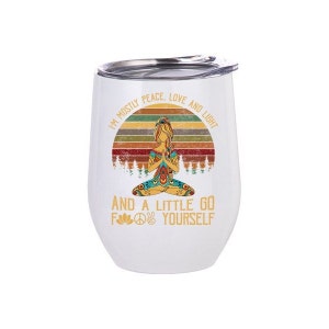 I&#39;m mostly peace, love and light... and a little Go F Yourself, wine tumbler, chakra tumbler, funny tumbler, peace love light