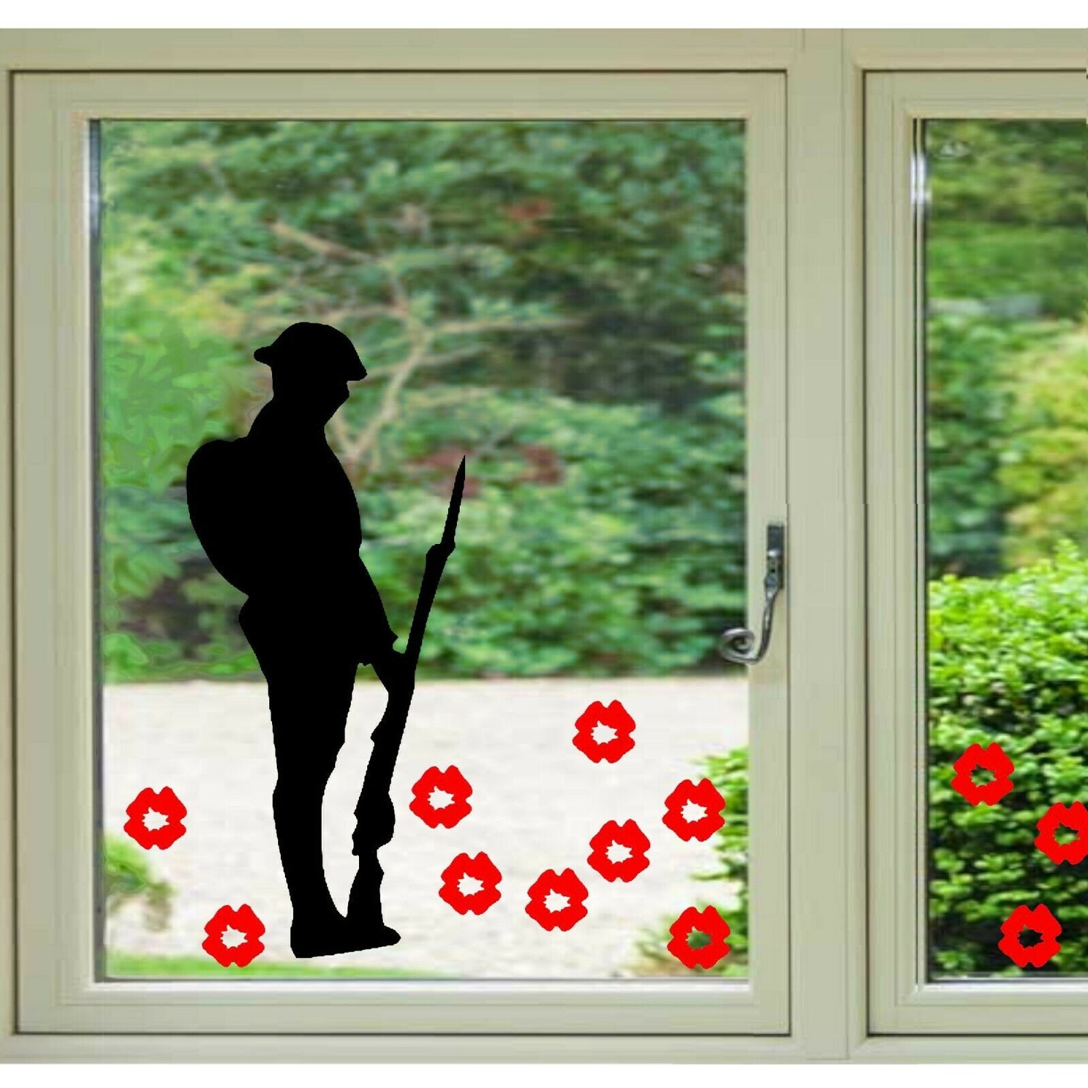 LEST WE Remembrance Day Poppy window vinyl stickers Etsy