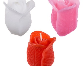 Freestanding Rose Bud Candle | 5cm Tall | Mini Gift | Cracker Filler