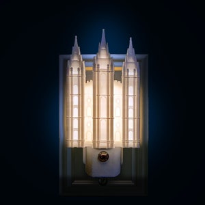 Salt Lake LDS Temple Night Light Gift, Wall Outlet: LED (Missionary, Primary, Wedding, Anniversary )