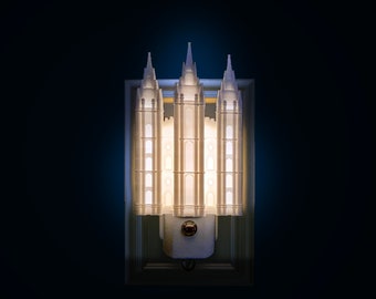 Salt Lake LDS Temple Night Light Gift, Wall Outlet: LED (Missionary, Primary, Wedding, Anniversary )