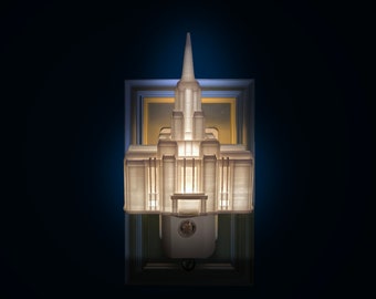 Calgary Alberta Temple Night Light: LDS Gift (Plug-in, LED)