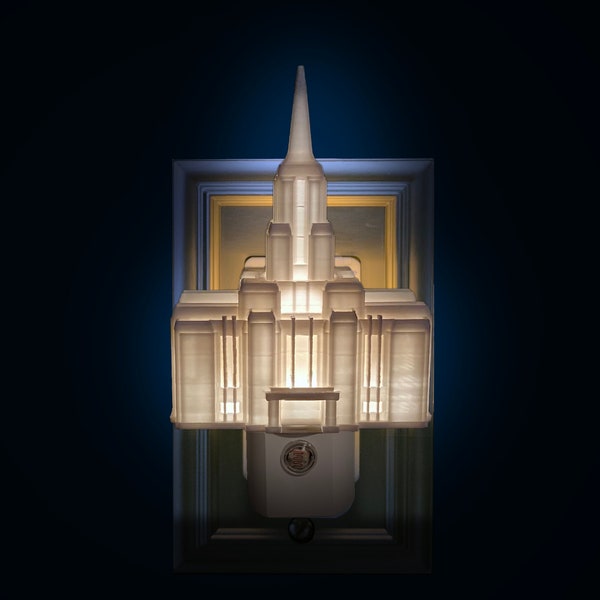 Calgary Alberta Temple Night Light: LDS Gift (Plug-in, LED)