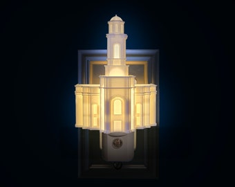 Feather River California Temple Night Light (Plug-in, LED, LDS Gift)