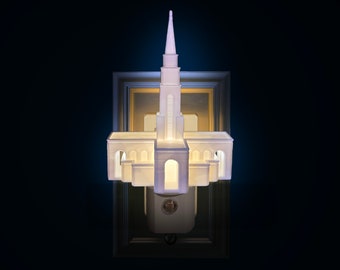 Campinas Brazil Temple Night Light (Outlet, Plug-in, LED Light, LDS Gift)