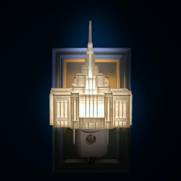 Saratoga Springs Temple Night Light: LDS Gift (Wall Outlet, LED)