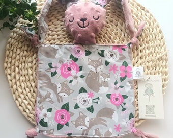 BUNNY LOVEY for baby girl/Organic Cotton / Gift for Baby Girl / Bunny Security Newborn Blanket / Baby Shower Gift /Baby comforter