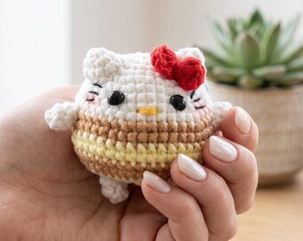 Crochet Kitty Keychain, Mini Cat Plushie,  Amigurumi Cat, Handmade Bag Charm, Small Gift