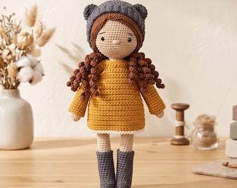 Baby Shower Gift Crochet Doll, Personalized Amigurumi Doll, 10 inch Soft Cotton Toy