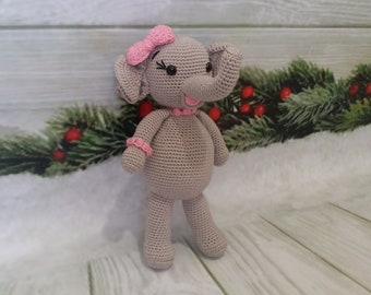 Handmade Crochet Elephant Plushie - Adorable Toddler Toy & Perfect Baby Gift! Adorable Crochet Elephant, Amigurumi Animals Finished