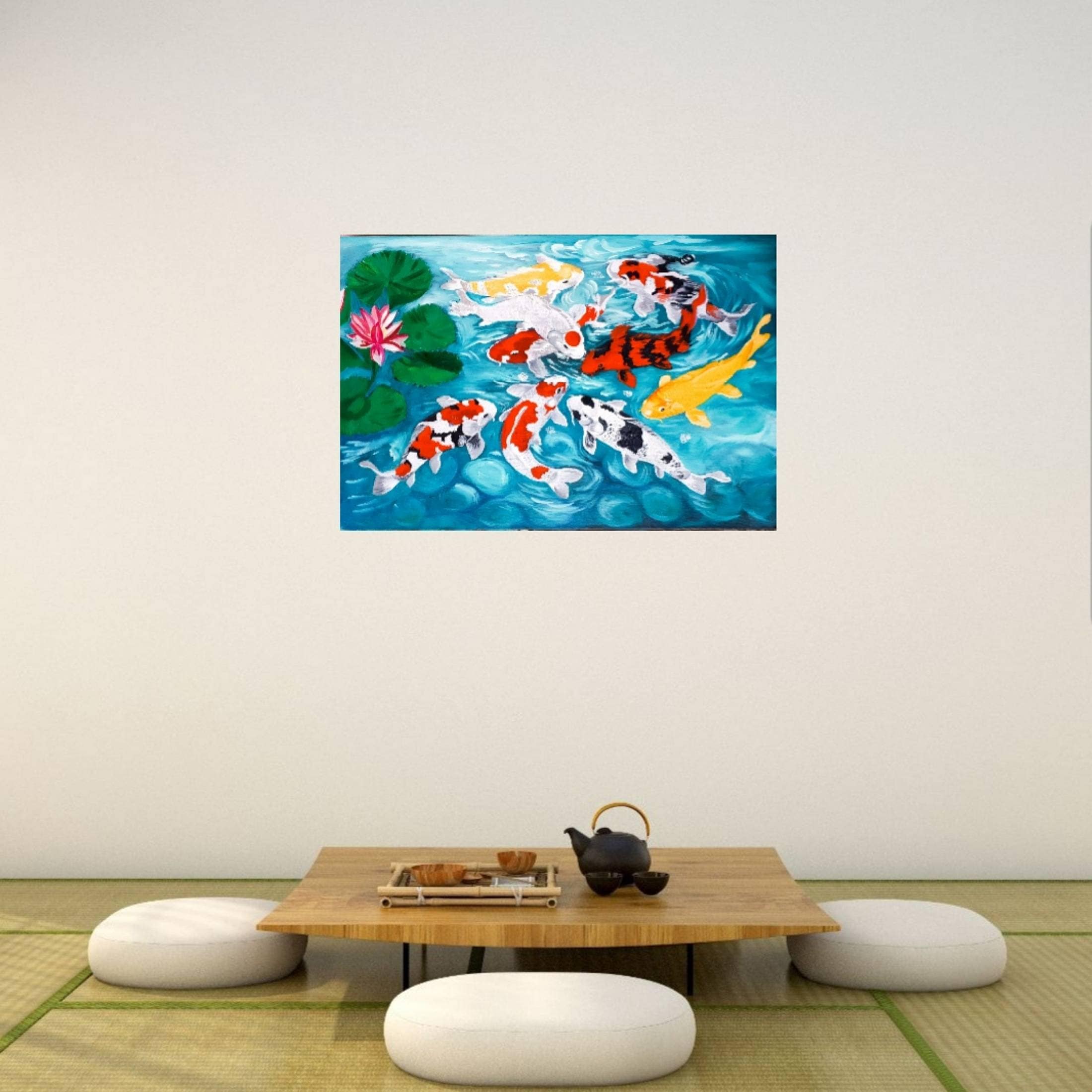 Koi fish 9 Oil painting canvas wall art Original art Etsy