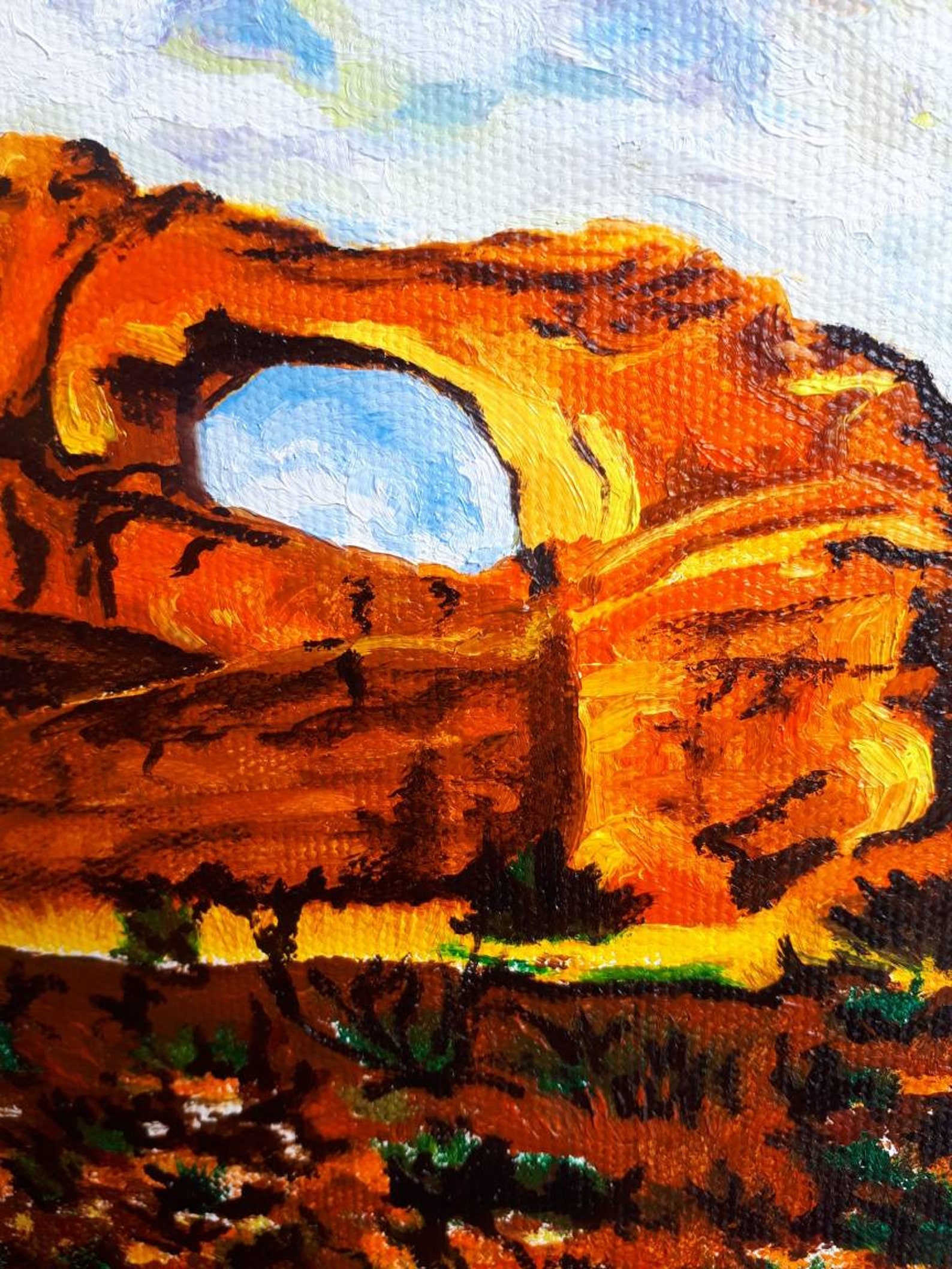 Zion national park paintingOil Original art Canvas wall art Etsy