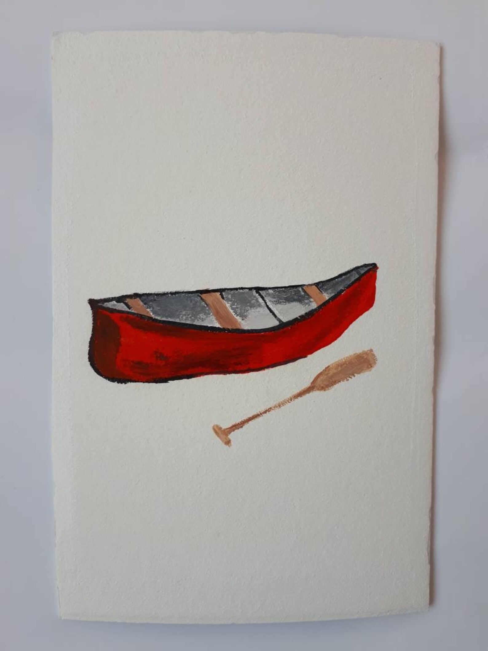 Canoe painting original oil art canvas wall art mini small Etsy