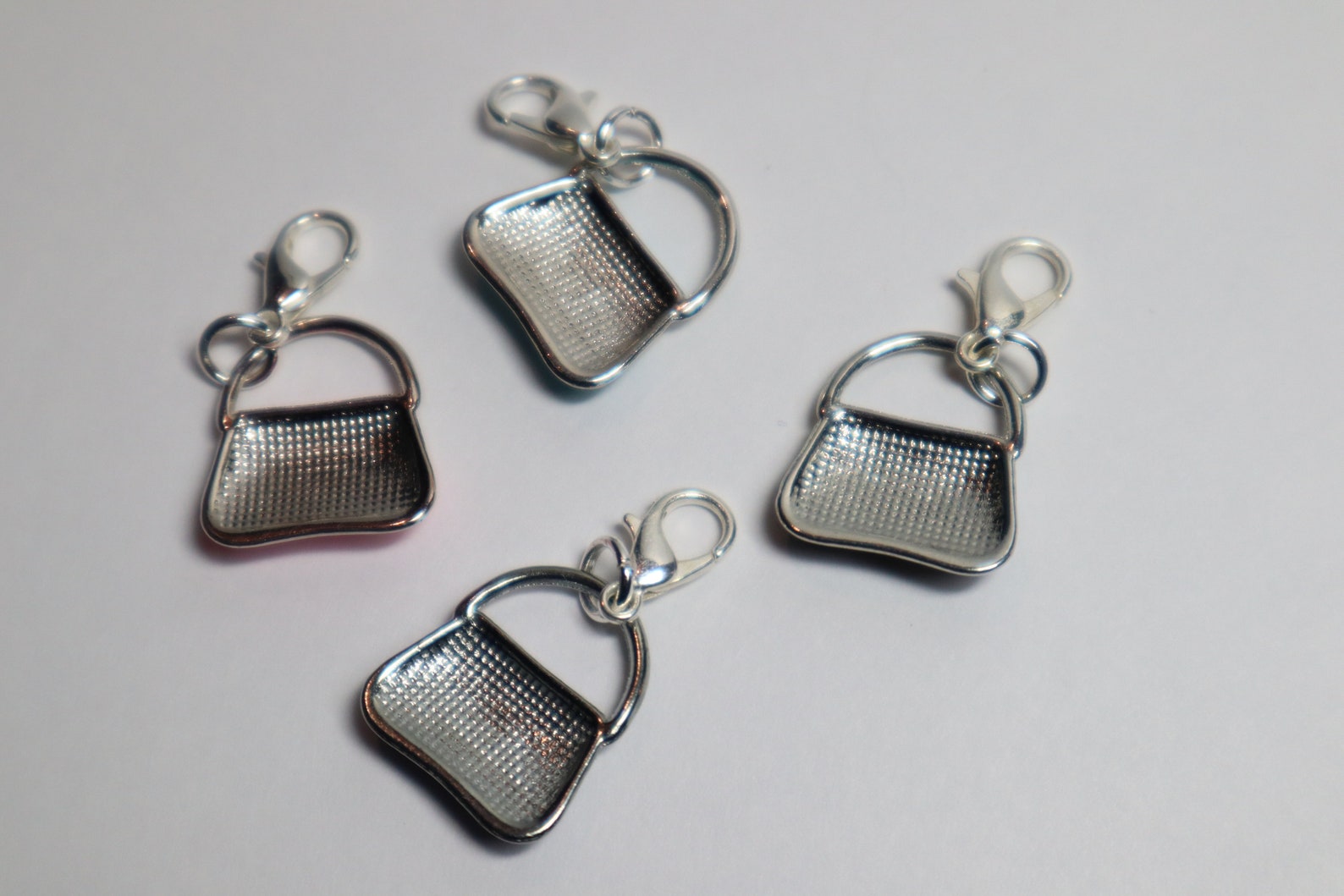 Silver tone enamel purse zipper pulls/charms in 4 colours Etsy