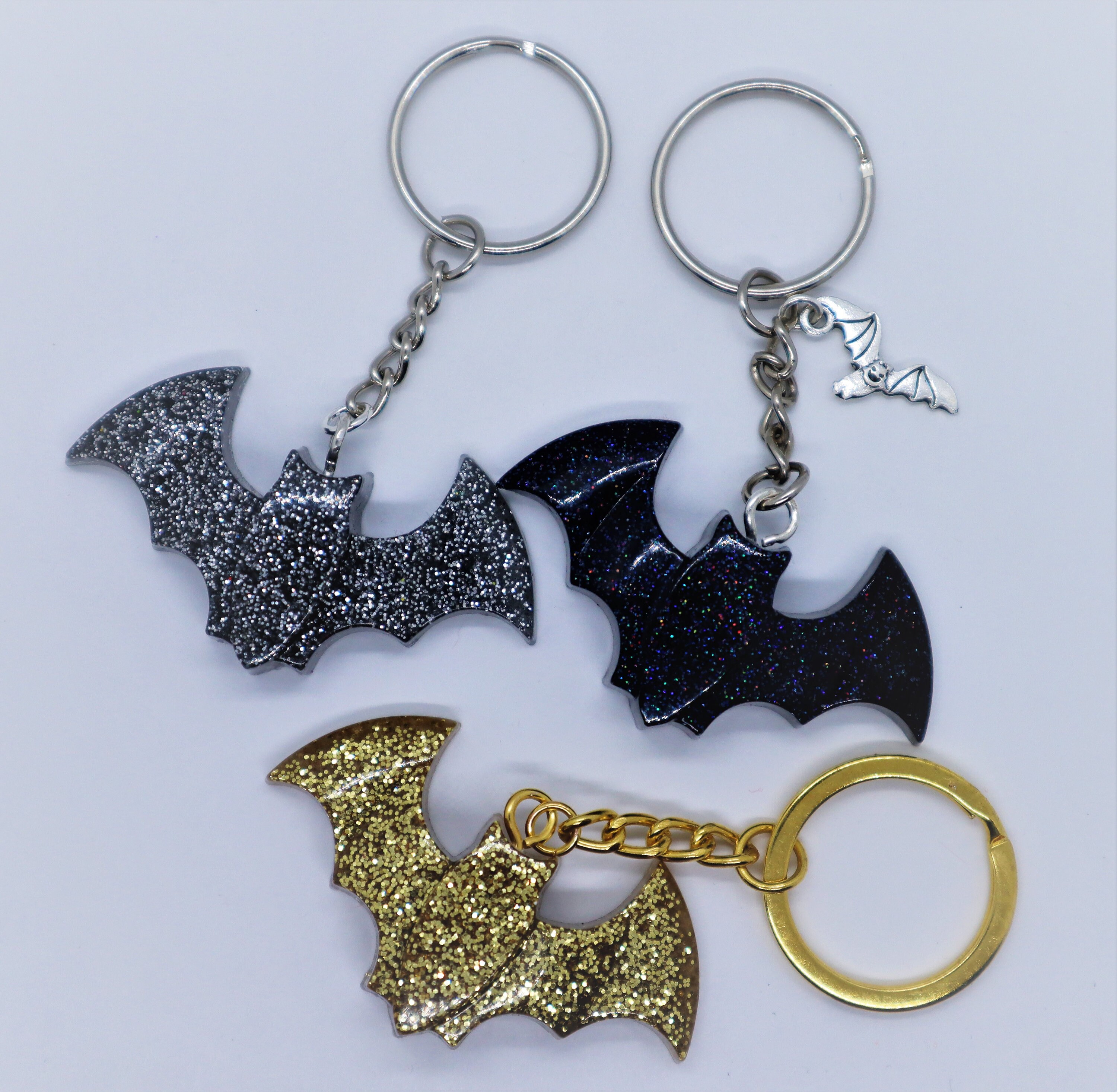 Glossy and glittery bat keychains Etsy