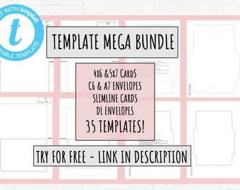 Card & Envelope Template Mega Bundle: DIY Greeting Cards (Digital Download)