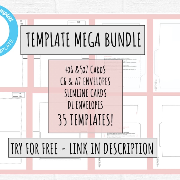 A7 Card Template - Etsy