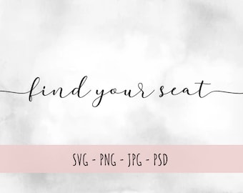 Wedding Seating Chart SVG: Find Your Seat Sign (Digital Download)