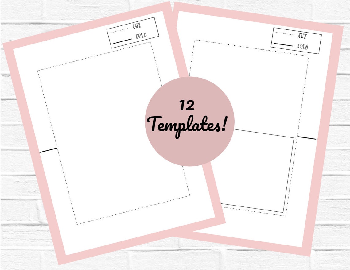 A6 Card Templates Instant Download Greeting Card Template Etsy
