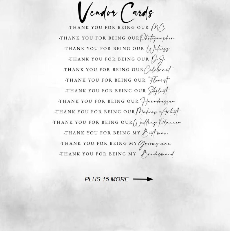 Wedding Vendor Thank You Cards: A6 A7 Size (Digital Download) image 2