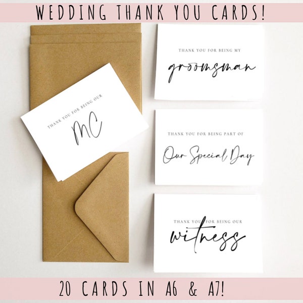 Wedding Vendor Thank You Cards - Card for Wedding Photographer, Wedding Planner Card, Card For Florist, Band, Officiant, Hair Stylist -A6 A7