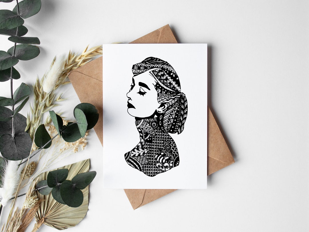 Audrey Hepburn Card, Audrey Hepburn Greeting Card, Black and White Card ...